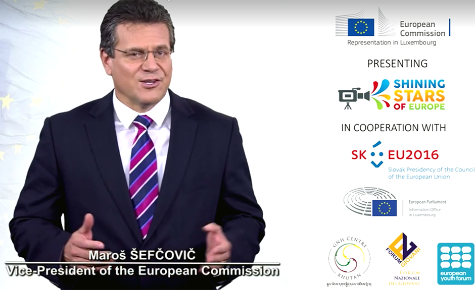 Maroš Šefčovič, Vice-President of the European Commission, addressing the finalists of the 2016 ed.